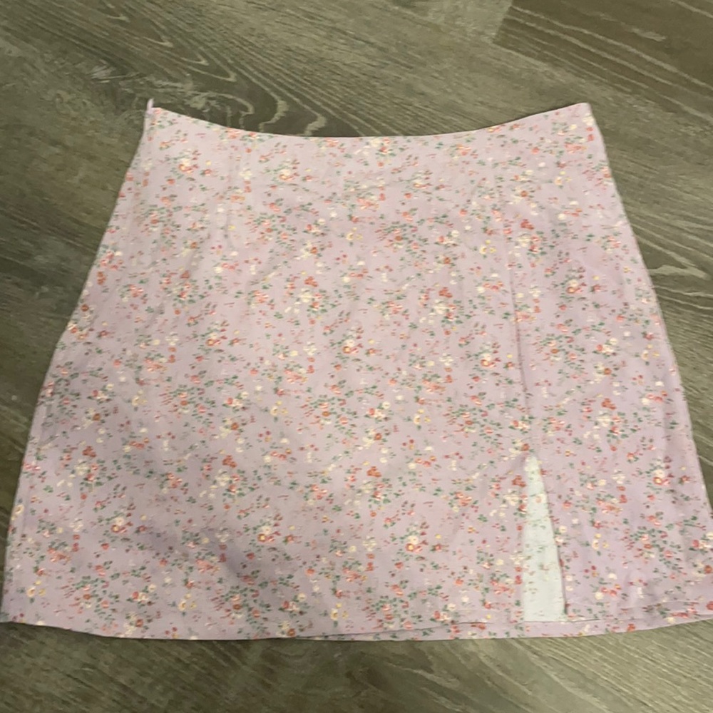 Purple floral skirt shein